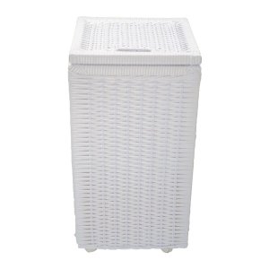 Cesto de Roupa 30X30X57cm com Rodas Branco