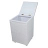 Cesto de Roupa Em Fita Fibra Sintética 30X30X57cm com Rodas Branco - 4