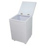 Cesto de Roupa Em Fita Fibra Sintética 35X35X57cm com Rodas Branco - 4