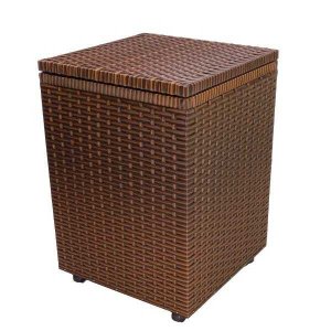 Cesto de Roupa Em Fita Fibra Sintética 40X40X57cm com Rodas Argila