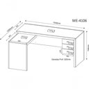 Ver imagem 2 de Mesa Para Escritório Home Office Me4106 Mdp Amendoa