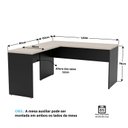 Ver mais imagens de Mesa de Escritório em L 160x60cm + Cadeira de Escritório Ergonômica Reclinável com Apoio Lombar