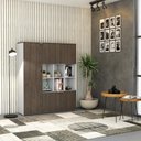 Ver imagem 2 de Armário Alto com Nichos e 05 Portas 161,5x135x42cm Wlan135 com Terracota