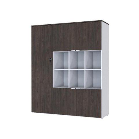 Armário Alto com Nichos e 05 Portas 161,5x135x42cm Wlan135 com Terracota