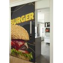 Ver imagem 2 de Adesivo Para Porta Lanche Burguer Fundo Preto- 63X210Cm