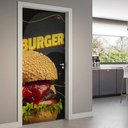 Ver imagem 1 de Adesivo Para Porta Lanche Burguer Fundo Preto- 63X210Cm