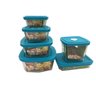 Jogo 6 Potes Vidro Marinex Facilita Vap Com Tampa Plástica Azul - 1