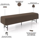Ver imagem 4 de Puff Recamier Decorativo com Pés Industrial 140cm Novara P05 Veludo Marrom - Lyam Decor