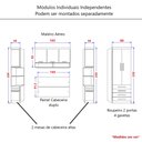 Ver imagem 5 de Guarda Roupa Dormitório Modulado Alpes Casal 1,58 m Queen - Roupeiro Luciane M02:Branco