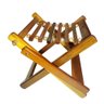 Jogo C/4 Banquinhos Madeira C/ Encosto Portátil Vira Cadeira Suporte GPF Dobrável - 6