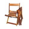 Jogo C/4 Banquinhos Madeira C/ Encosto Portátil Vira Cadeira Suporte GPF Dobrável - 1