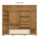 Ver imagem 7 de Guarda-Roupa Casal 6 Portas 4 Gavetas com Espelho Denver Freijó e Off White