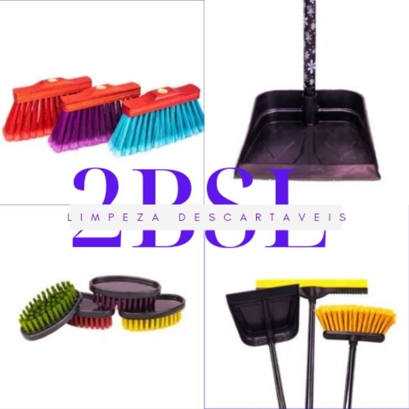 Kit Vassoura ,rodo e Pá sem Cabo - 2