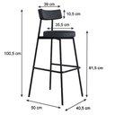Ver imagem 5 de Banqueta Alta Stout Ae: 100 / Aa: 75cm C/02 Un. Bqst7510.2 Grafite Corriente Grafite Corriente