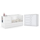 Ver imagem 1 de Berço Americano Multifuncional Formare Branco Acetinado – Matic e Cômoda Infantil Americano Branco H