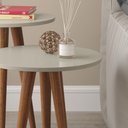 Ver imagem 2 de Conjunto 2 Mesas Apoio e Lateral Slim Patrimar Off White