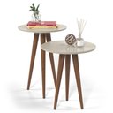 Ver imagem 1 de Conjunto 2 Mesas Apoio e Lateral Slim Patrimar Off White