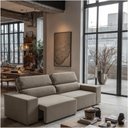 Ver imagem 1 de Sofá 3 Lugares Reclinável Sala de Estar 2,00m Velut Palace - Veludo