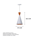 Ver imagem 2 de Kit 2 Lustre Pendente Interno Mesa Jantar Balcão Canadá Cor: Branco Com Topo Cobre