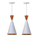 Ver imagem 1 de Kit 2 Lustre Pendente Interno Mesa Jantar Balcão Canadá Cor: Branco Com Topo Cobre