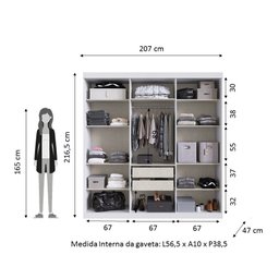 Guarda Roupa Casal Imola 6 Pt. 2 Gav. 1,80m - 3