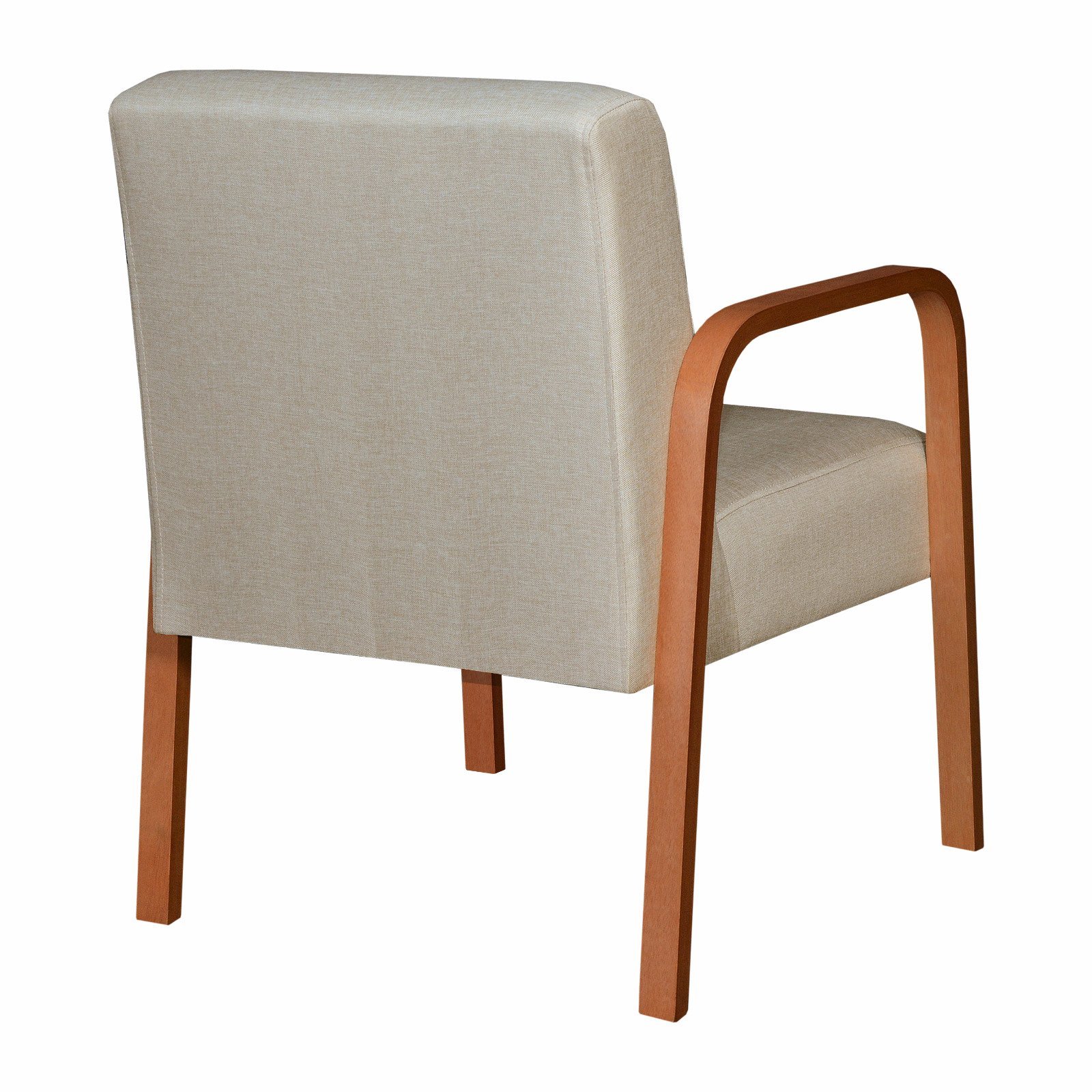 Conjunto 2 Poltronas Lara Cadeira decorativa Sala, Recepção - Linho Bege - 3
