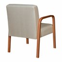 Ver imagem 3 de Conjunto 2 Poltronas Lara Cadeira Decorativa Sala, Recepção - Linho Bege