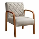 Ver imagem 2 de Conjunto 2 Poltronas Lara Cadeira Decorativa Sala, Recepção - Linho Bege