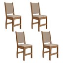 Ver imagem 1 de Kit 4 Cadeiras de Jantar Clara Courvin Bege Base Carvalho