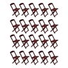 Kit 20 Cadeiras de Madeira Dobravel Imbuia - 1