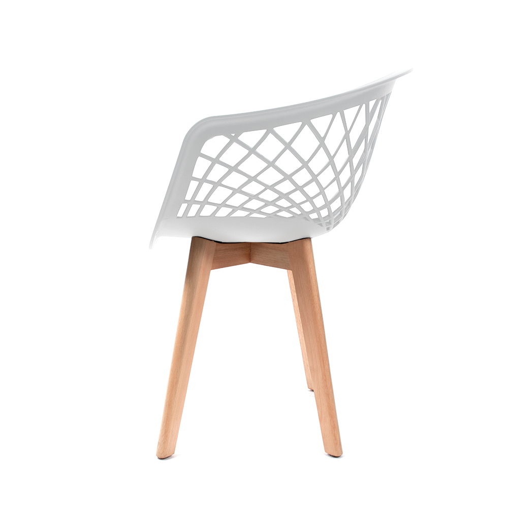 Kit 6 Cadeiras Design Eames Wood Web Branca - 3