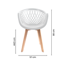 Ver imagem 6 de Kit 6 Cadeiras Web Wood Brancas em Polipropileno para Sala de Jantar e Cozinha