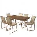Ver imagem 2 de Conjunto Sala de Jantar 6 Cadeiras Peonia Carraro Nogal Rosê