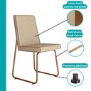 Ver imagem 6 de Conjunto Sala de Jantar 6 Cadeiras Peonia Carraro Nogal Rosê