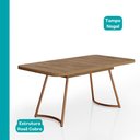 Ver imagem 3 de Conjunto Sala de Jantar 6 Cadeiras Peonia Carraro Nogal Rosê