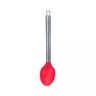 Kit 8 Colheres Utensílios Silicone Vermelho Cabo Inox - 3