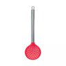 Kit 8 Colheres Utensílios Silicone Vermelho Cabo Inox - 7