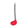 Kit 8 Colheres Utensílios Silicone Vermelho Cabo Inox - 5