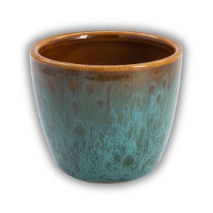 Vaso Cerâmica Kalanchoe (06) Verde Caramelo Burguina