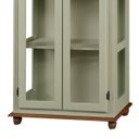 Ver imagem 3 de Cristaleira Colonial de Madeira 2 Portas com Pés Torneados - Verde Chá com Tampo e Base Imbuia Glaze