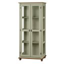 Ver imagem 2 de Cristaleira Colonial de Madeira 2 Portas com Pés Torneados - Verde Chá com Tampo e Base Imbuia Glaze