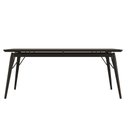 Ver imagem 3 de Mesa Jantar Netuno 6 Lugares 180x90 Cm Pés Madeira Metal Vidro Preto