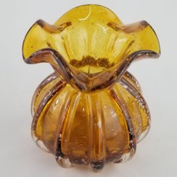 Vaso Decorativo Trouxinha de Murano Importado Wolff - Âmbar - 2