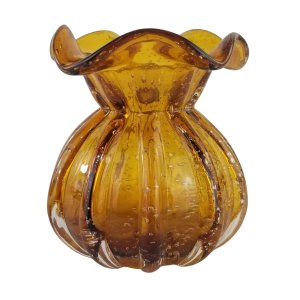 Vaso Decorativo Trouxinha de Murano Importado Wolff - Âmbar