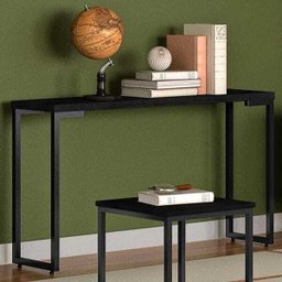 Kit 2 Aparadores para Sala de Estar Porto Pés Metálicos Preto - Fit Mobel - 2