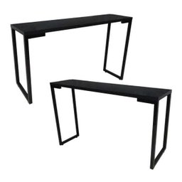 Kit 2 Aparadores para Sala de Estar Porto Pés Metálicos Preto - Fit Mobel - 1