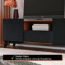 Rack Alamo Clean Preto/Amadeirado TV até 60'' Mobilsul - 2