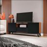 Rack Alamo Clean Preto/Amadeirado TV até 60'' Mobilsul - 1
