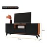 Rack Alamo Clean Preto/Amadeirado TV até 60'' Mobilsul - 3