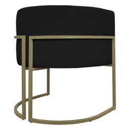Poltrona Decorativa Recepção Luna Corino Base de Ferro Champagne - 7